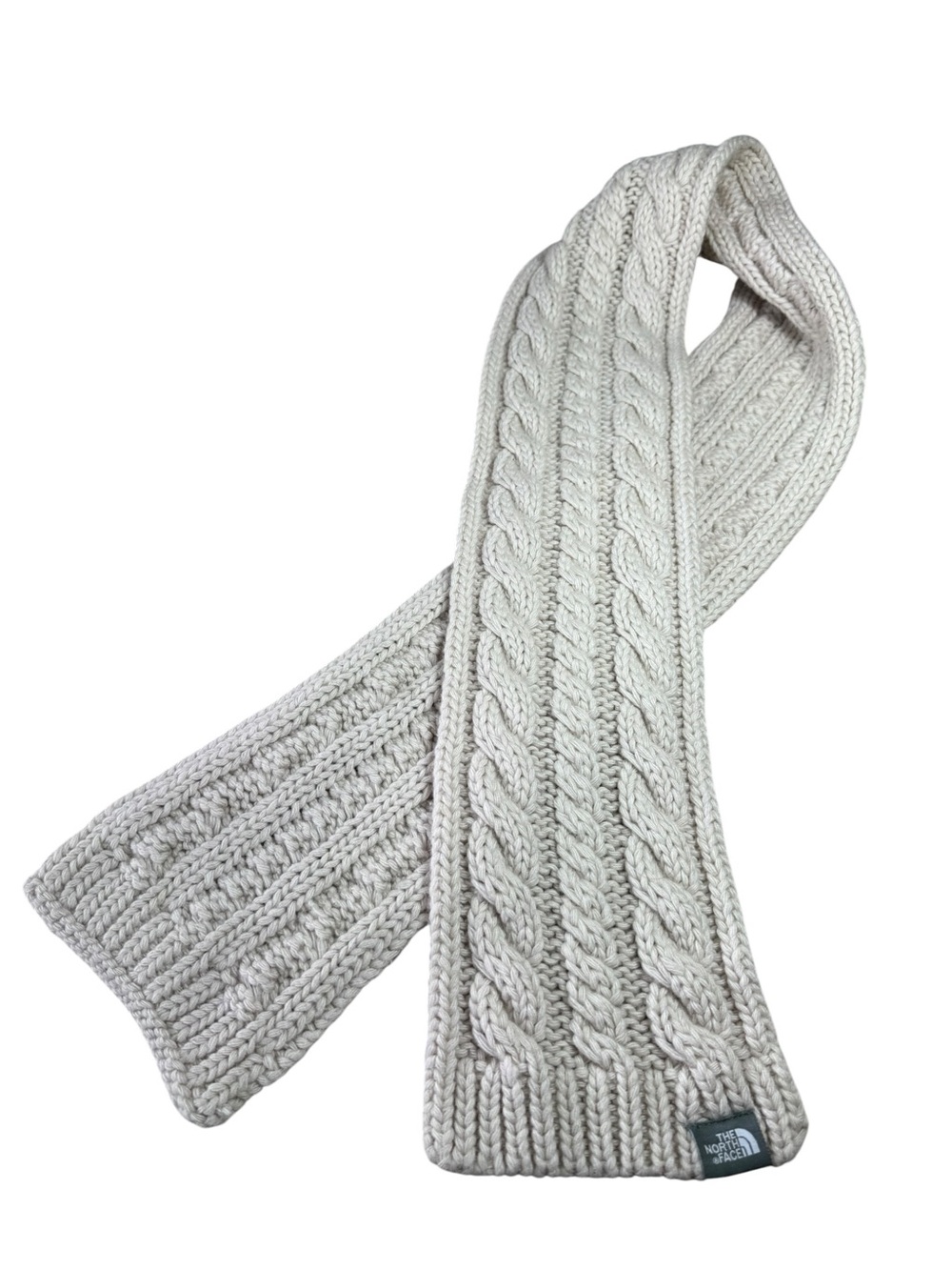 The North Face Cream Cable Knit Scarf
